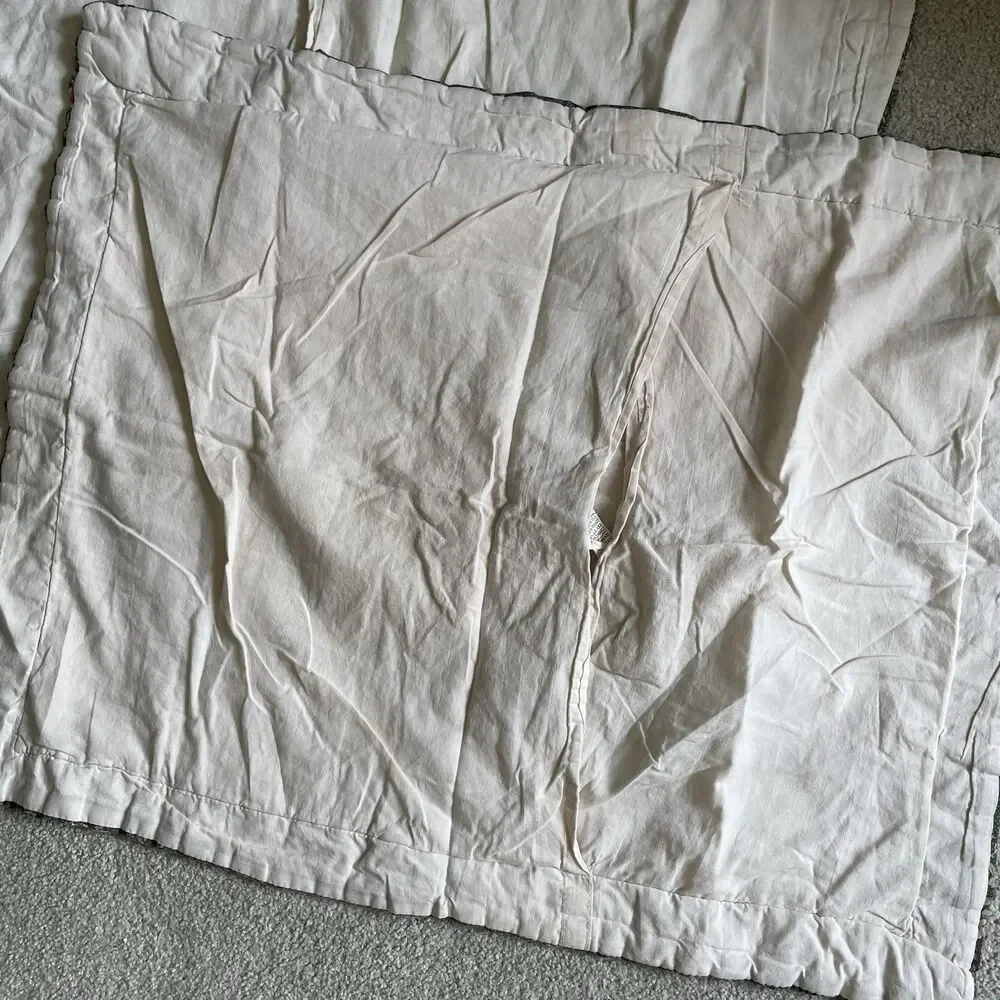 Vintage Quilted Pillow Shams Cases Cottagecore Rustic Boho Queen Size Set of 2